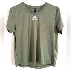 Adidas Olive Green Tee with Logo Size Small